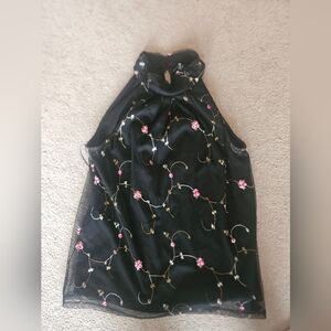 Adiva Crepe Flower Sleeveless Top. 15ptp. S.